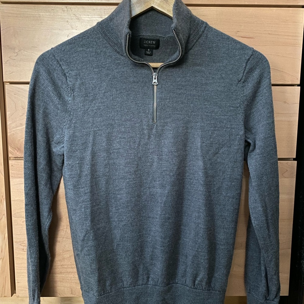 Men’s J. Crew Merino Dark Gray Quarter Zip